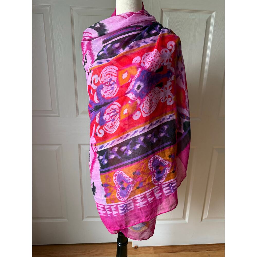 Target Xhilaration Pink‎ Boho Ikat Beach Wrap Scarf 40” x 80” Sarong Swim Cover